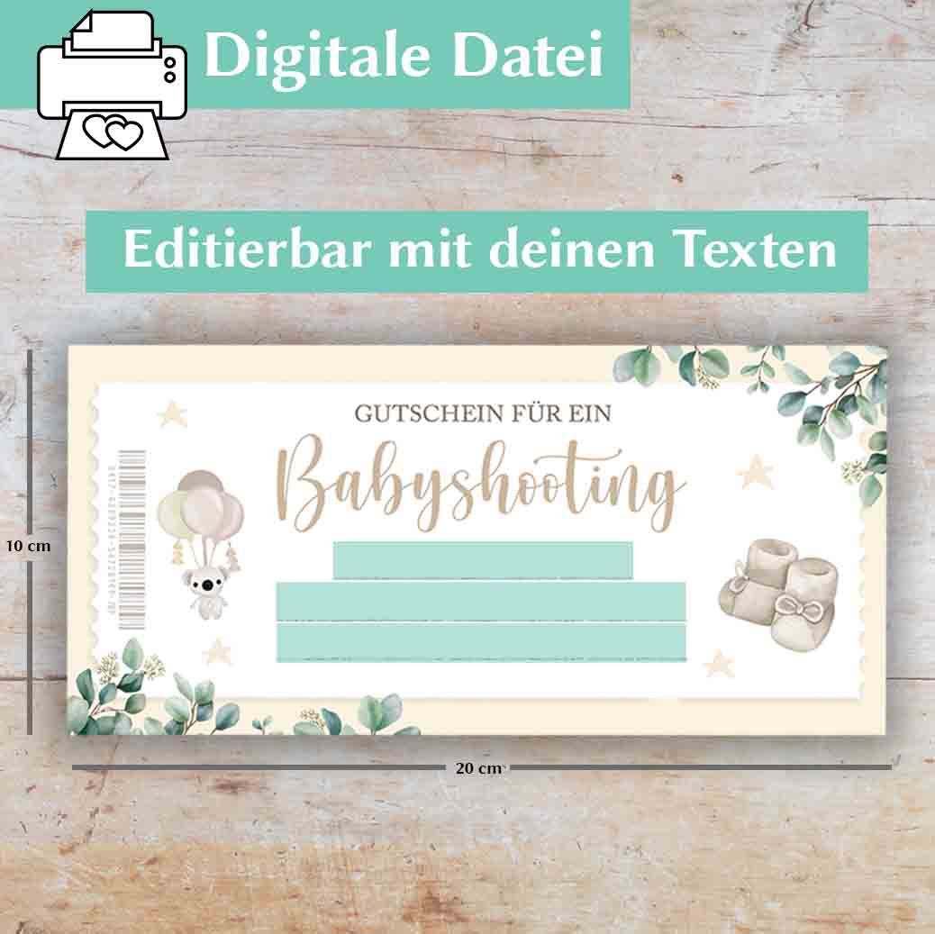 Gutschein Babyshooting Herzensprojekt Manufaktur