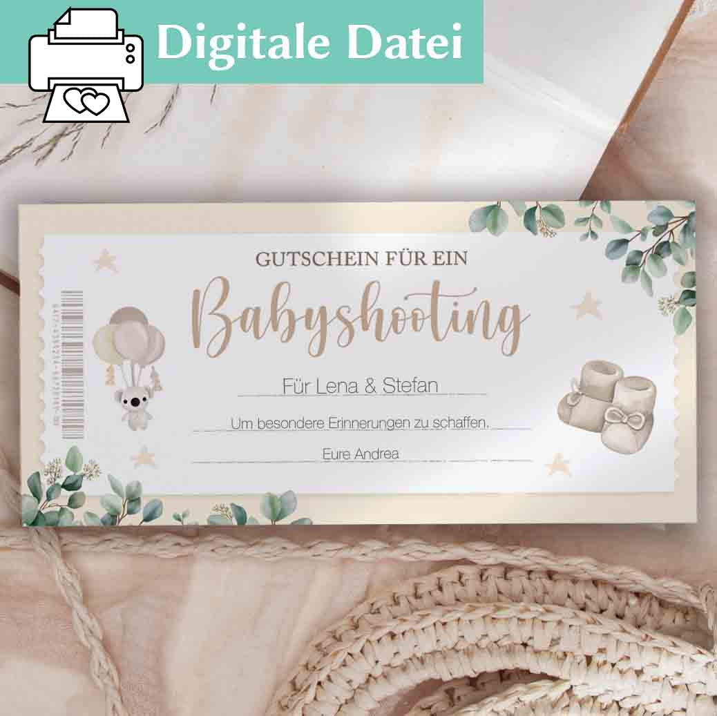 Gutschein Babyshooting Herzensprojekt Manufaktur