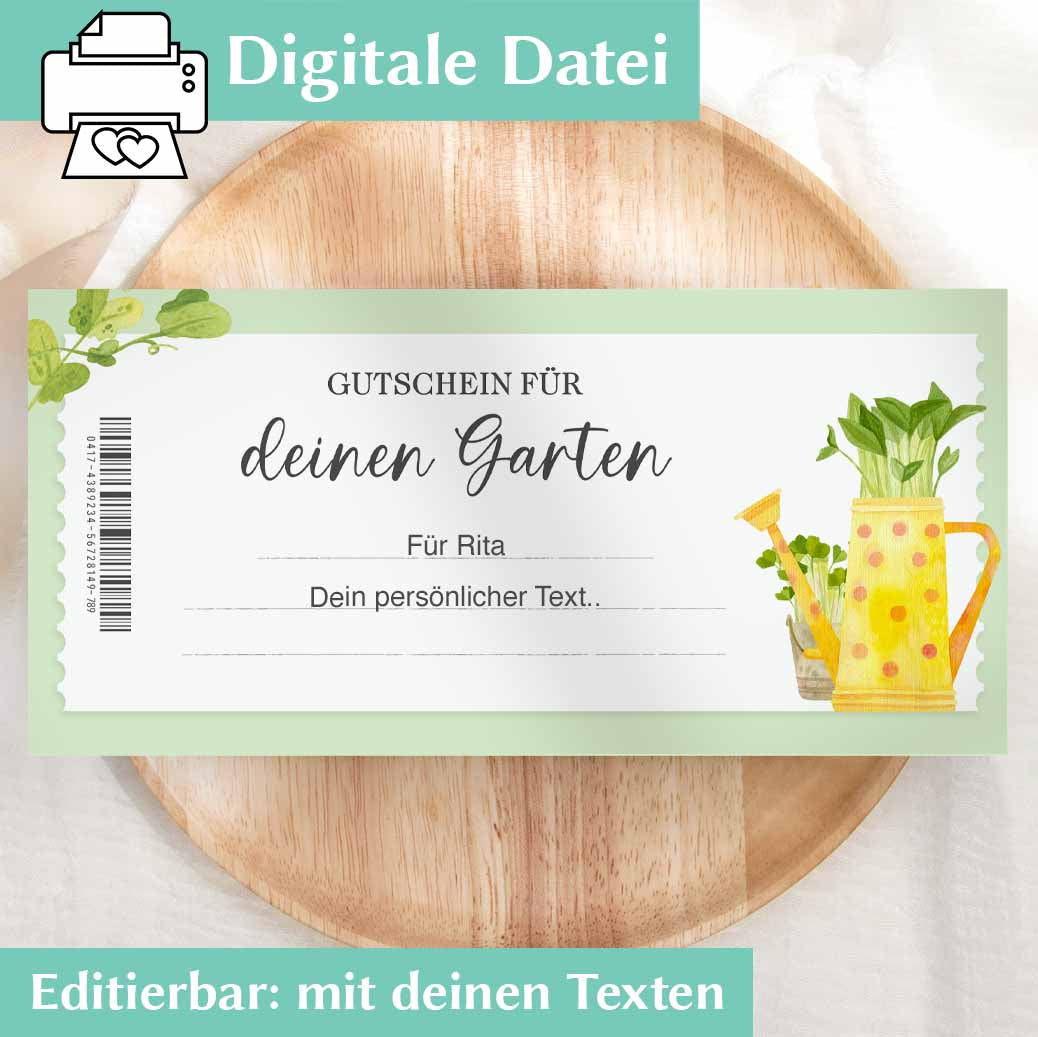 Geschenkgutschein Garten Herzensprojekt Manufaktur