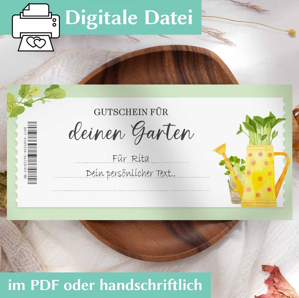 Geschenkgutschein Garten Herzensprojekt Manufaktur