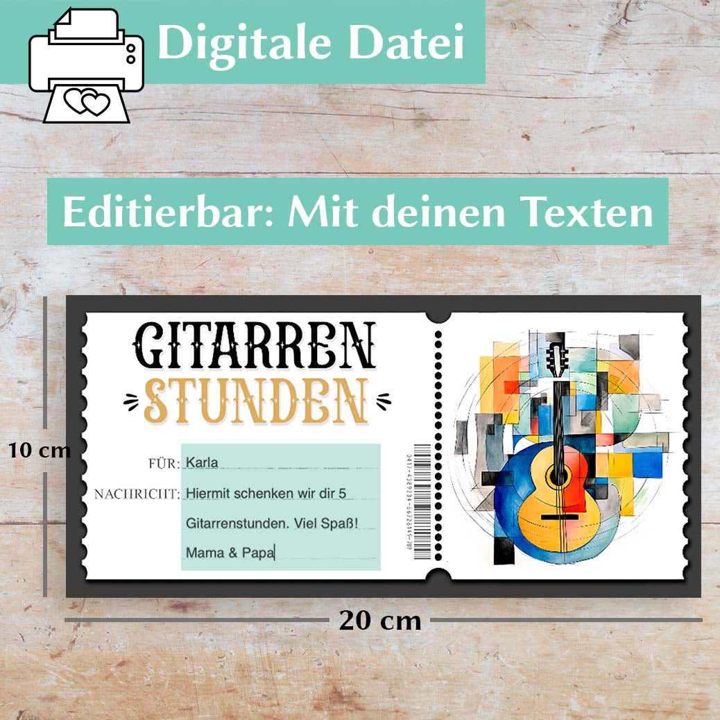 Gutschein Gitarrenunterricht Herzensprojekt Manufaktur