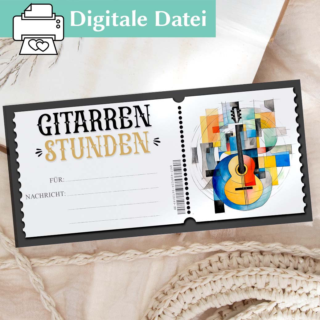 Gutschein Gitarrenunterricht Herzensprojekt Manufaktur