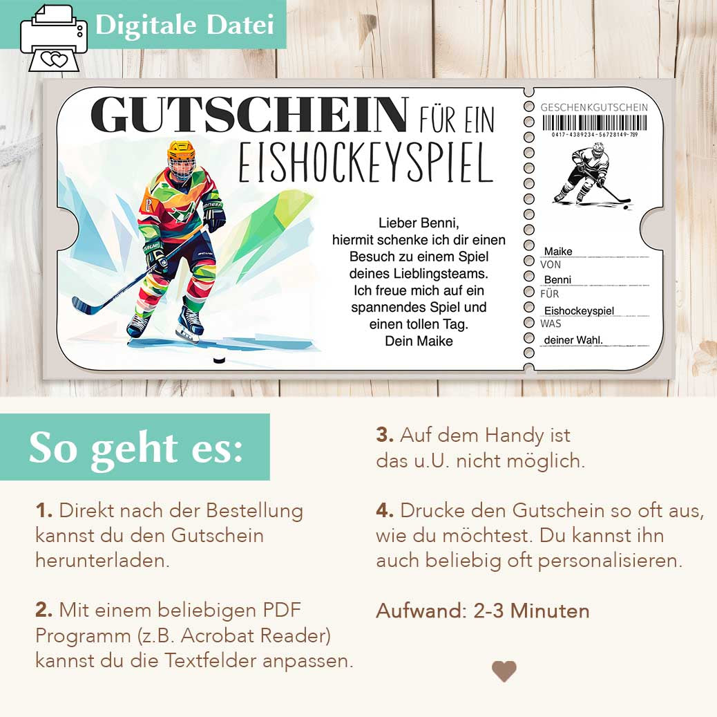Gutschein Eishockey Spiel Herzensprojekt Manufaktur