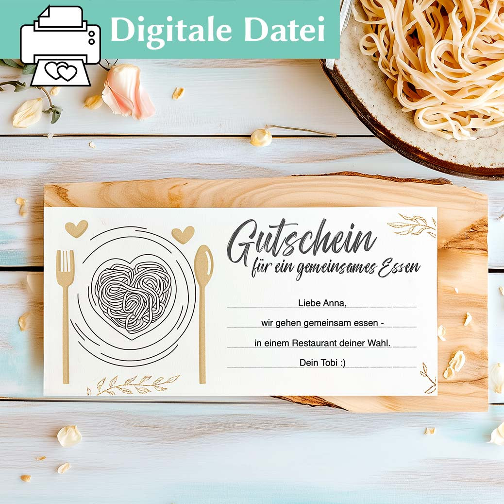 Gutscheinvorlage Essen gehen Herzensprojekt Manufaktur
