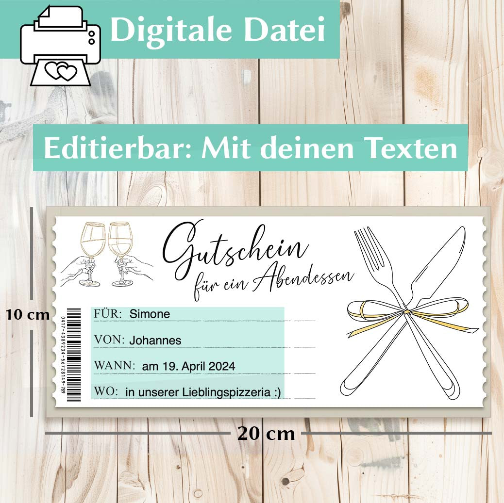 Gutschein Essen Vorlage Herzensprojekt Manufaktur