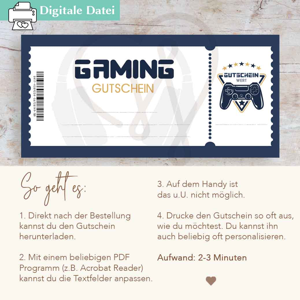 Gaming Gutschein Herzensprojekt Manufaktur