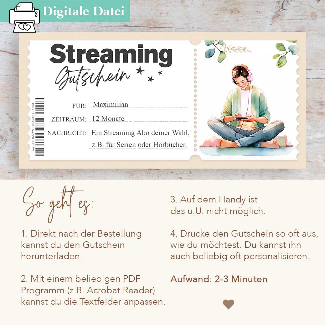 Streaming Gutschein HörbĂŒcher Herzensprojekt Manufaktur
