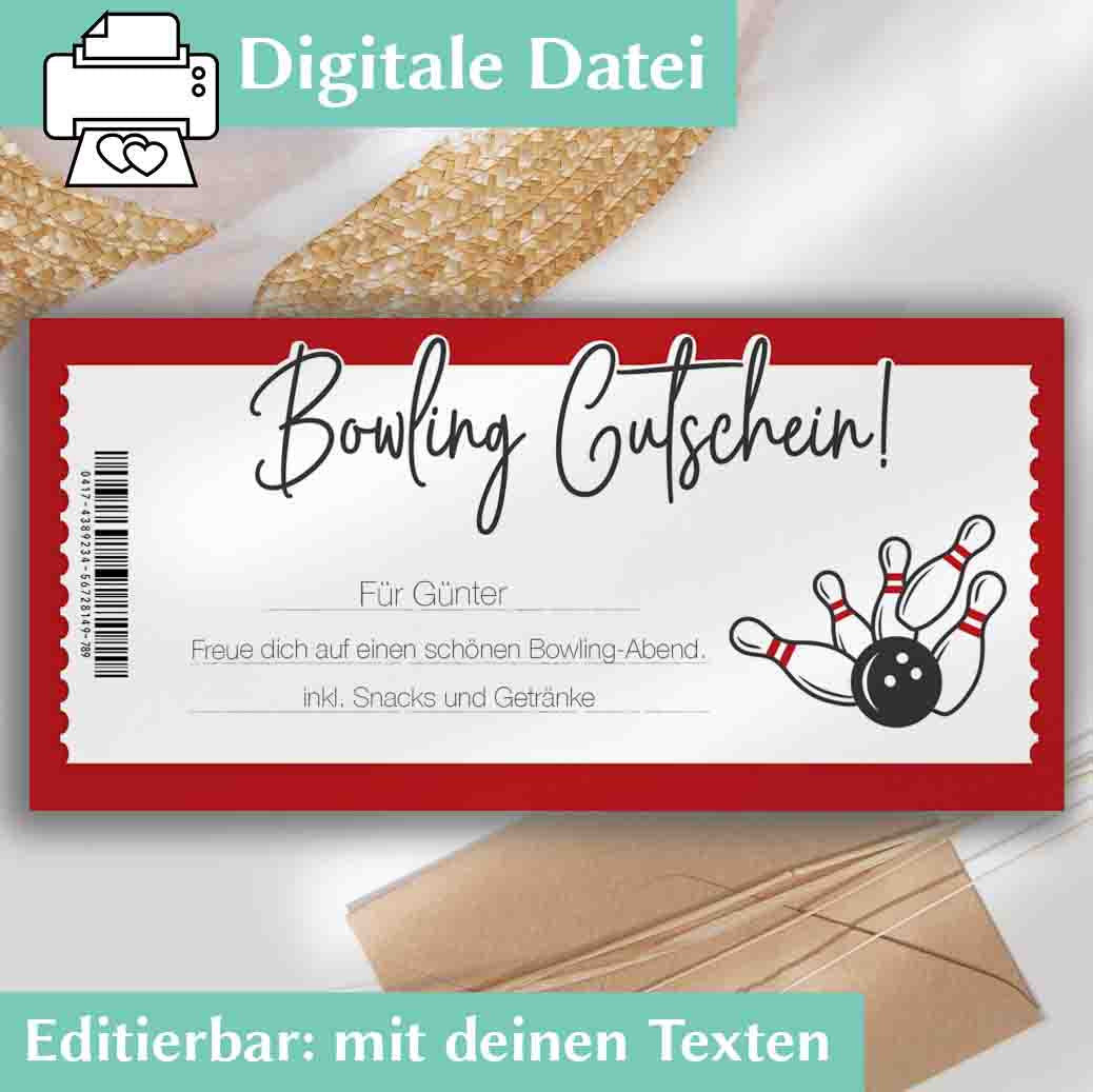 Bowling Gutschein Herzensprojekt Manufaktur