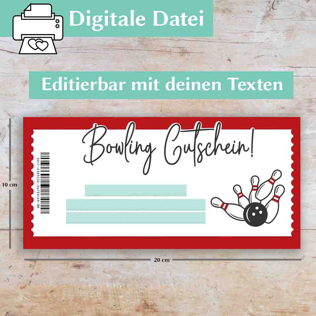 Bowling Gutschein Herzensprojekt Manufaktur