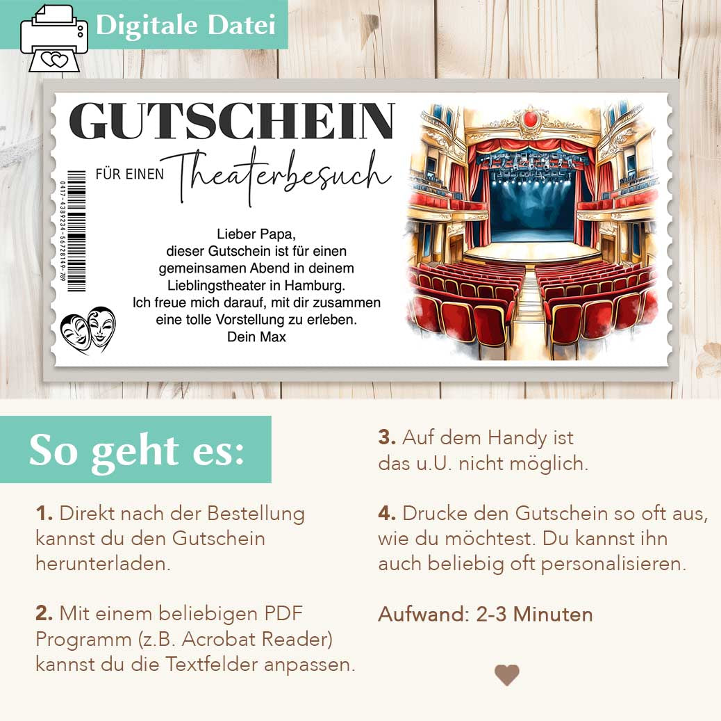 Gutschein Theaterbesuch Herzensprojekt Manufaktur
