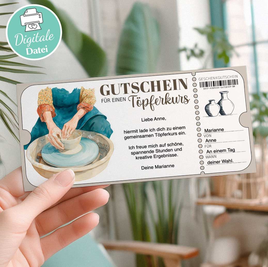 Töpferkurs Gutschein Herzensprojekt Manufaktur