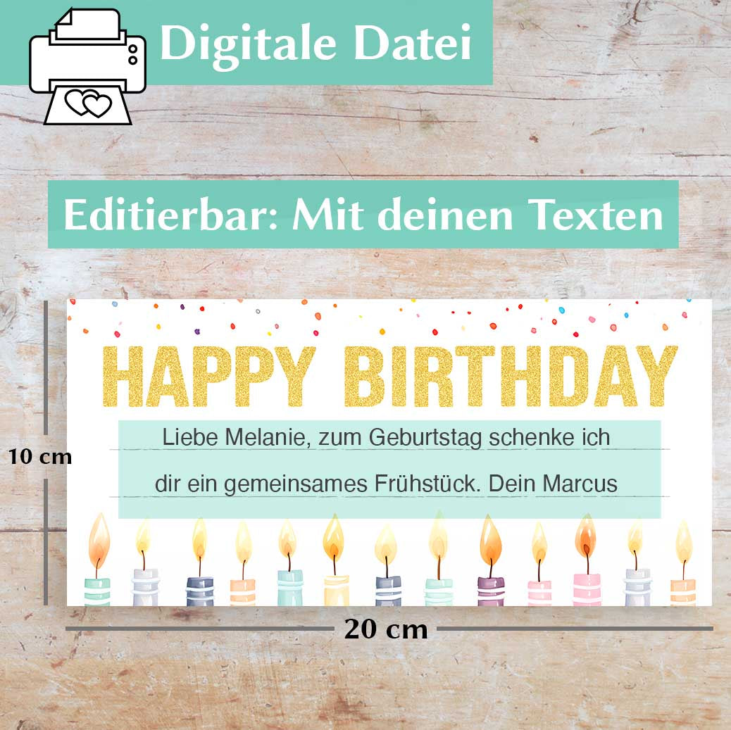 Gutscheinvorlage zum Geburtstag Herzensprojekt Manufaktur