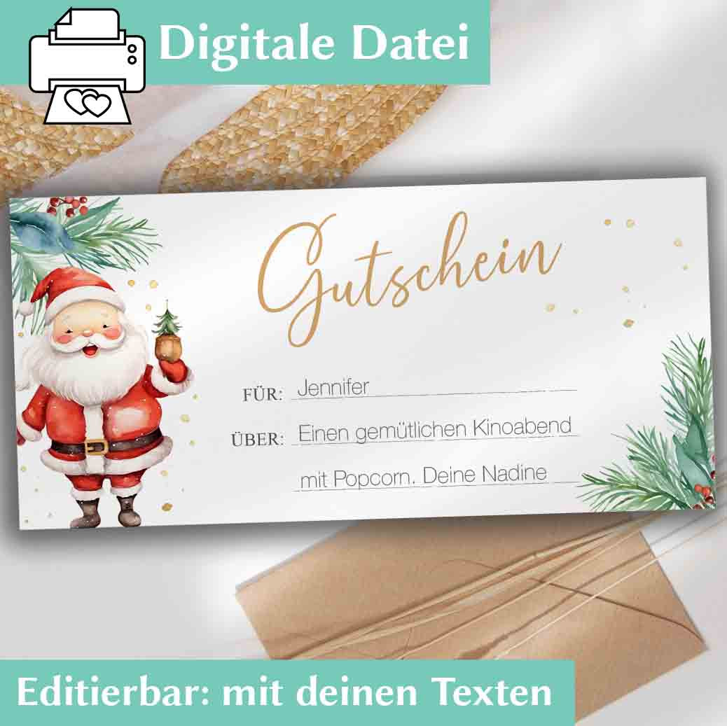 Gutschein Vorlage Weihnachten Herzensprojekt Manufaktur