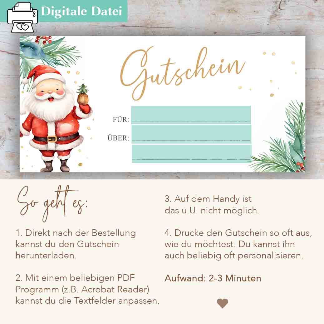 Gutschein Vorlage Weihnachten Herzensprojekt Manufaktur