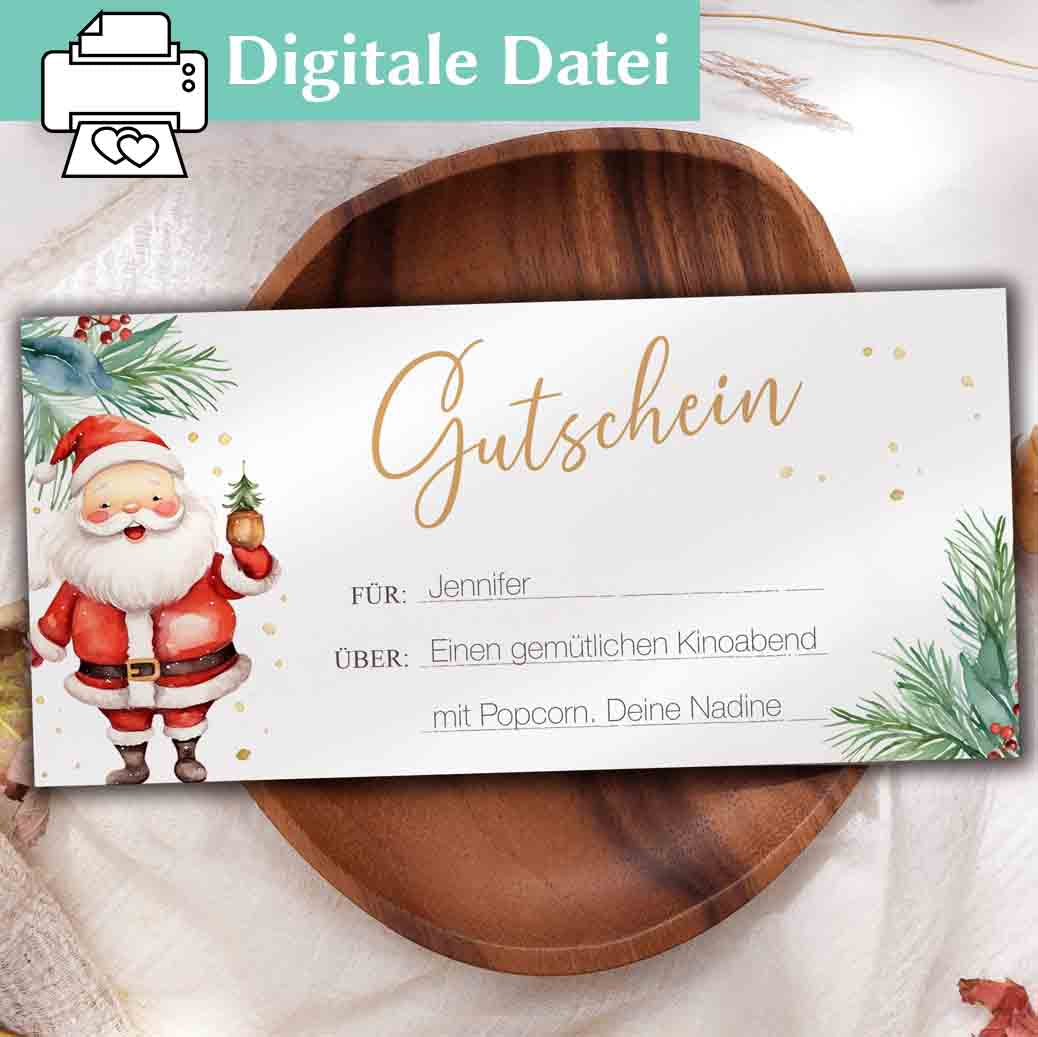 Gutschein Vorlage Weihnachten Herzensprojekt Manufaktur
