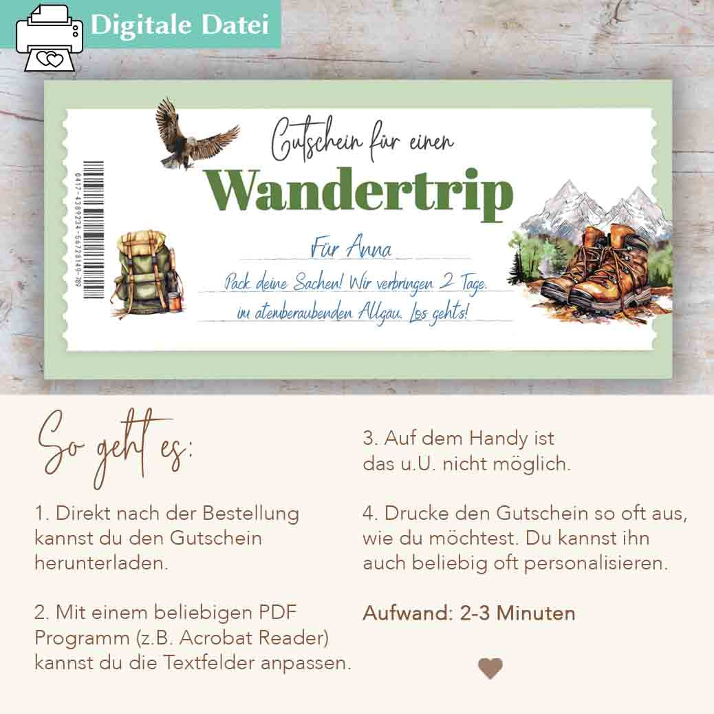 Gutschein Wandern Herzensprojekt Manufaktur