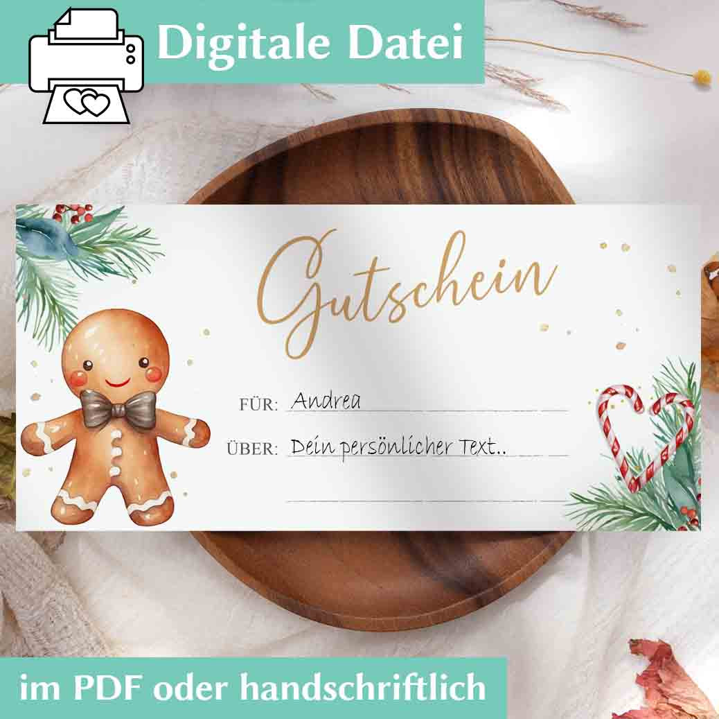 Weihnachten Gutschein Herzensprojekt Manufaktur