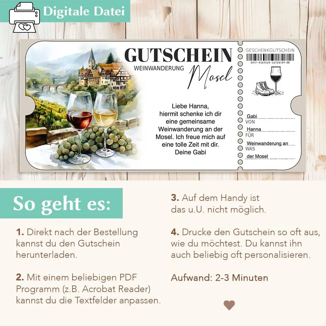 Gutschein Weinwanderung Herzensprojekt Manufaktur
