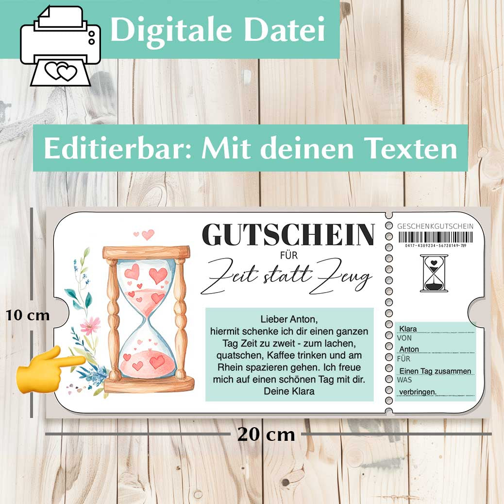 Gutschein Zeit schenken Herzensprojekt Manufaktur