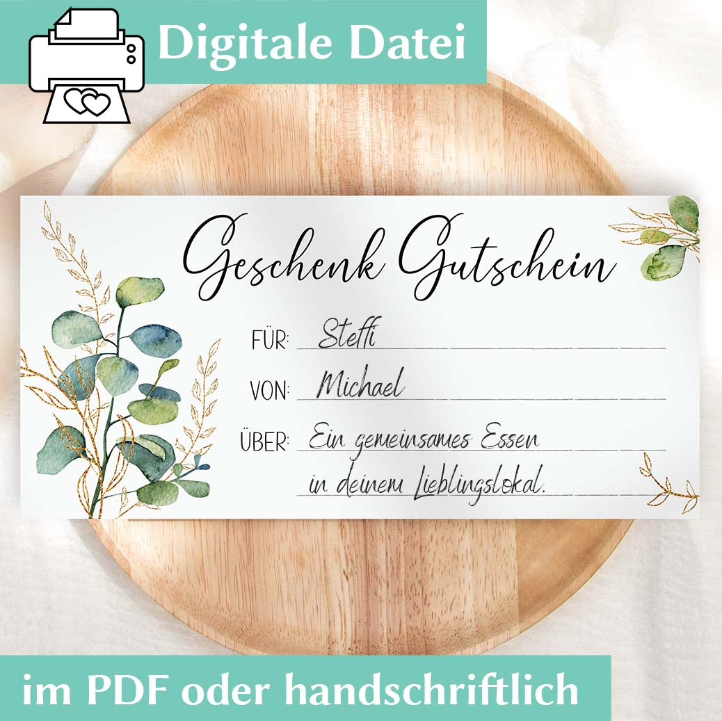 Geschenkgutschein Vorlage Herzensprojekt Manufaktur