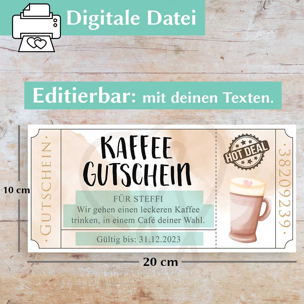 Gutschein Kaffee trinken Herzensprojekt Manufaktur