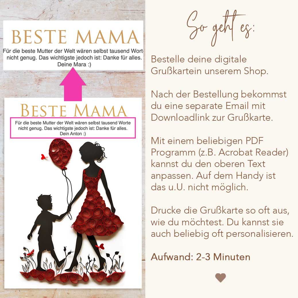 Karte zum Muttertag Herzensprojekt Manufaktur