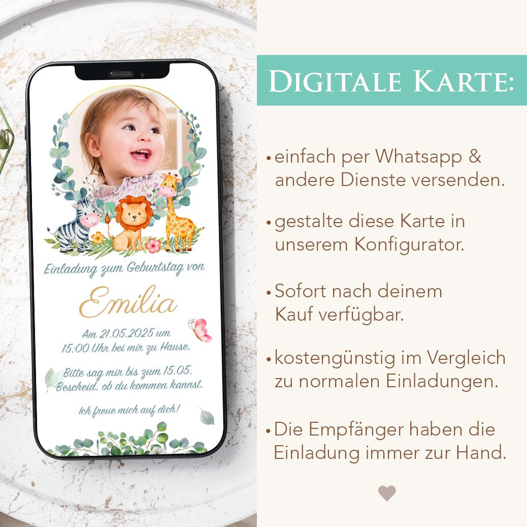 Kindergeburtstag Einladung WhatsApp Herzensprojekt Manufaktur
