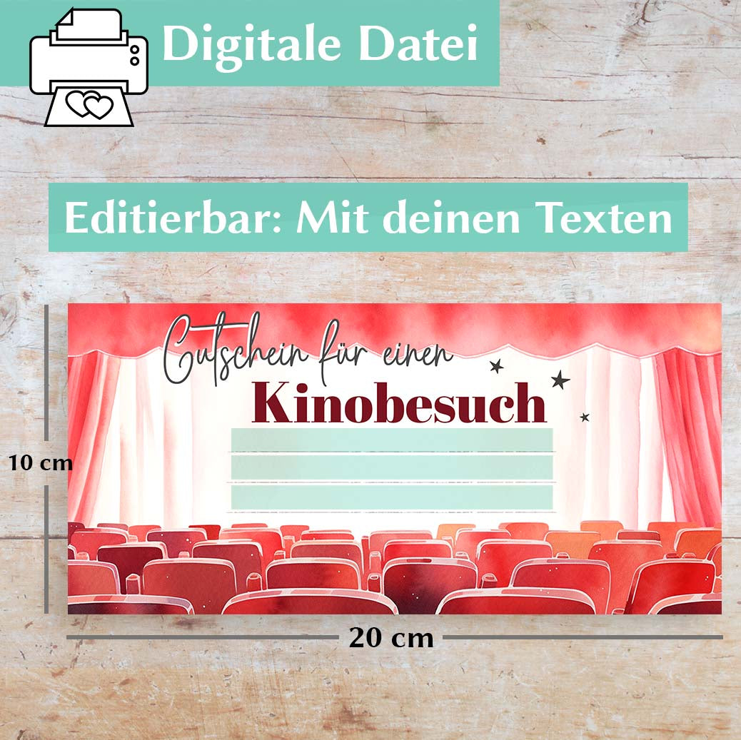 Kinogutschein Vorlage Herzensprojekt Manufaktur