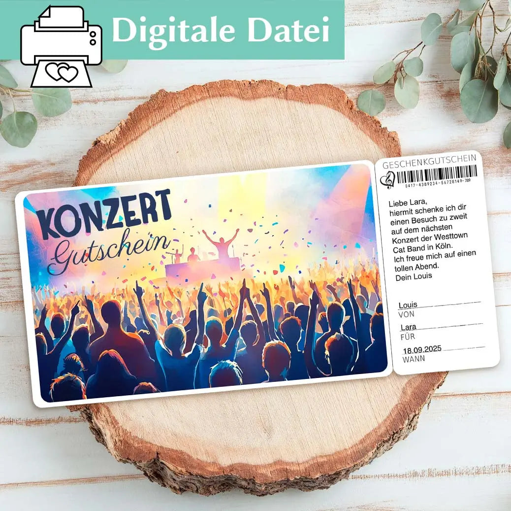 Konzertgutschein Vorlage Herzensprojekt Manufaktur