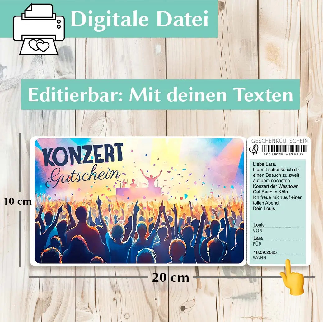 Konzertgutschein Vorlage Herzensprojekt Manufaktur