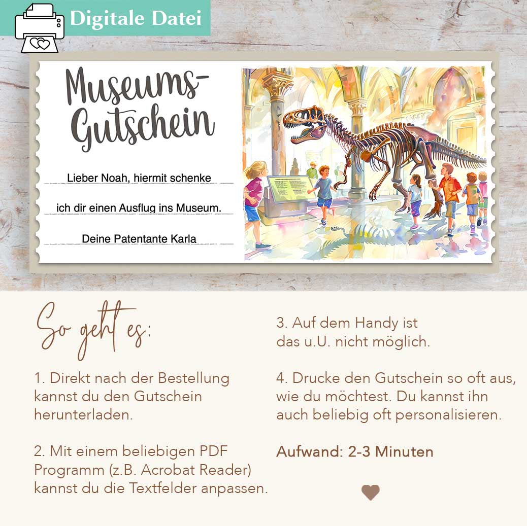 Museum Gutschein Vorlage Herzensprojekt Manufaktur