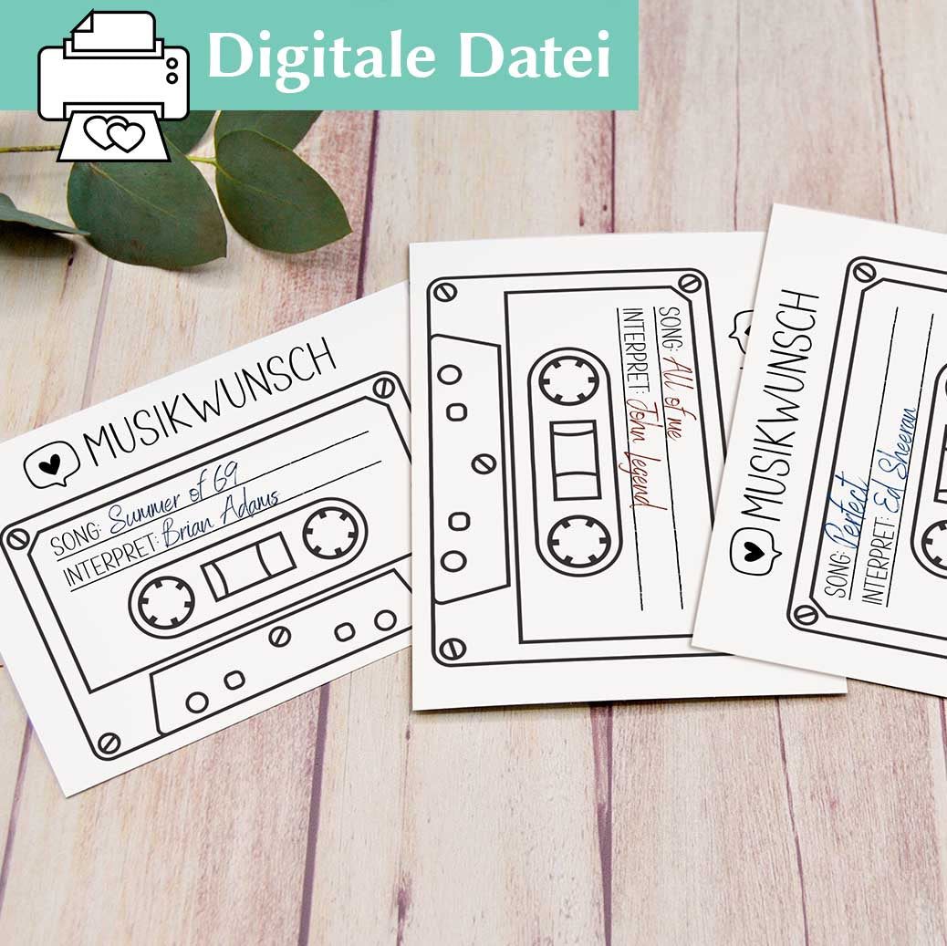 Musikwunschkarten zur Hochzeit Herzensprojekt Manufaktur