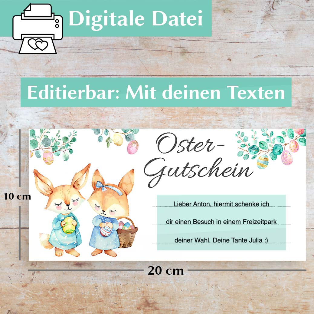Ostergutschein PDF Vorlage Herzensprojekt Manufaktur