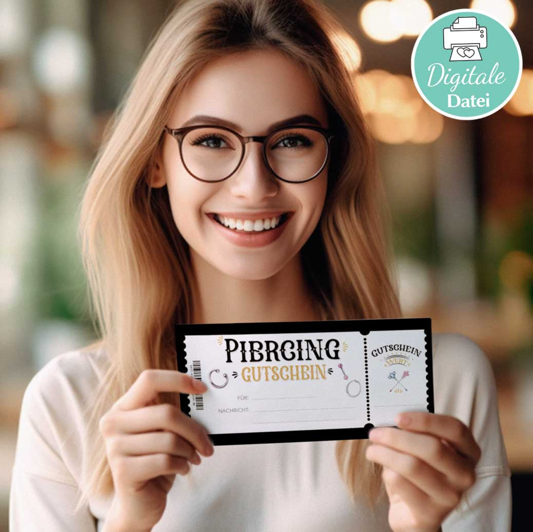 Piercing Gutscheinvorlage Herzensprojekt Manufaktur