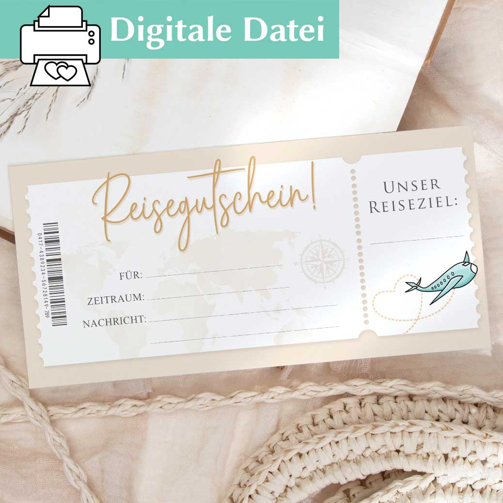 Reisegutschein Vorlage Herzensprojekt Manufaktur
