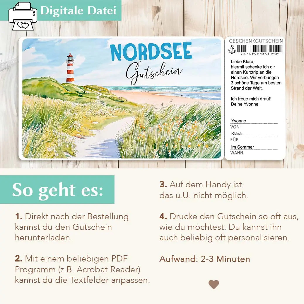 Reisegutschein Nordsee Herzensprojekt Manufaktur