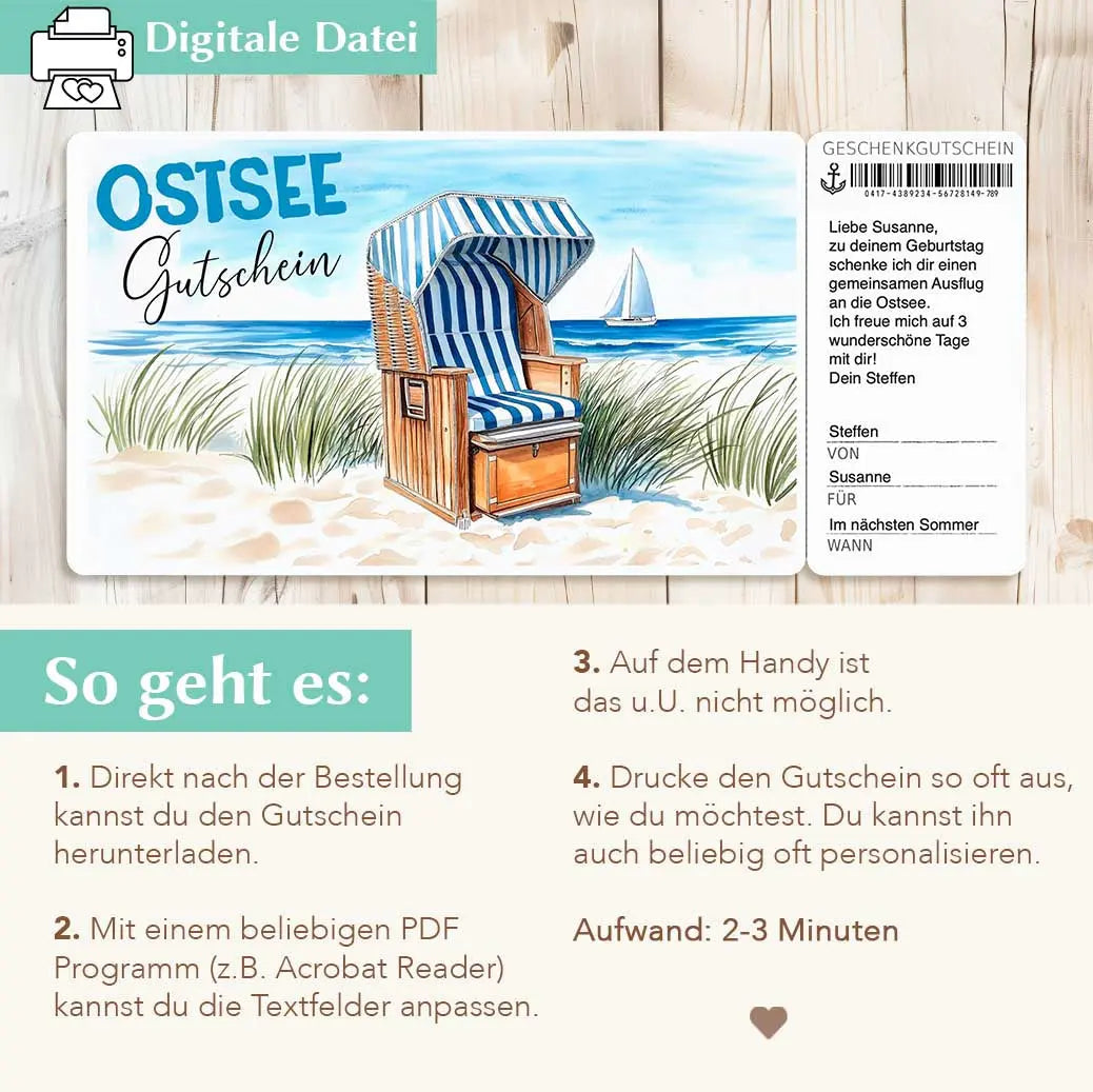 Reisegutschein Ostsee Herzensprojekt Manufaktur