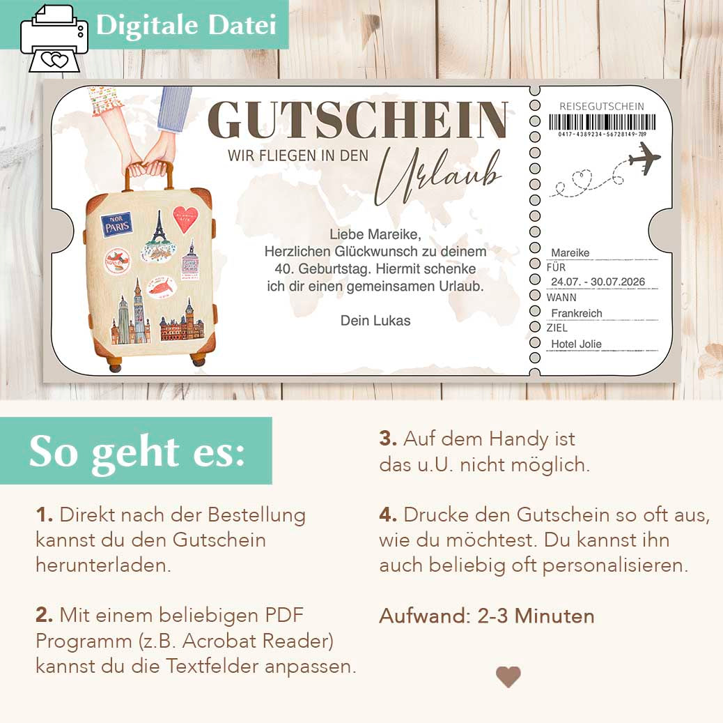 Reisegutschein Urlaub Herzensprojekt Manufaktur