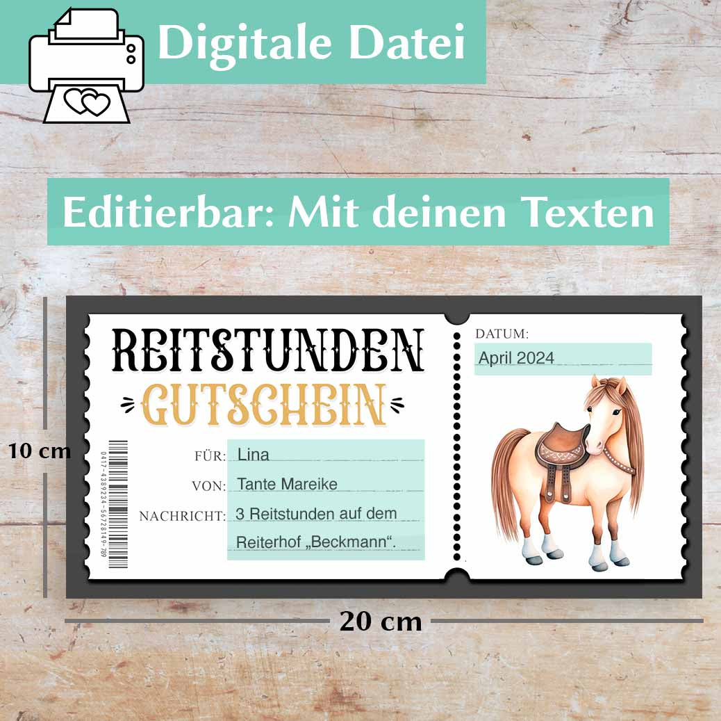 Reitstunden Gutschein Herzensprojekt Manufaktur
