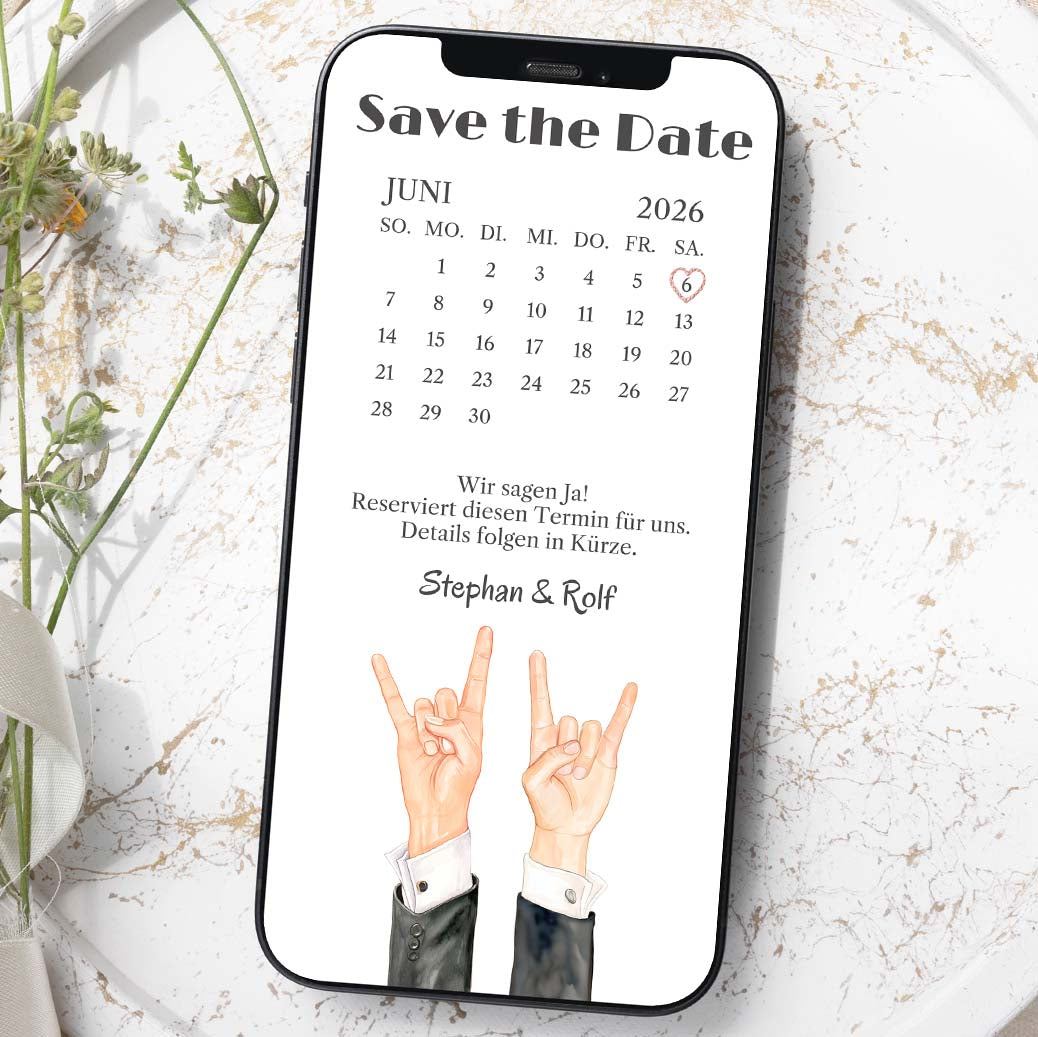 Save the Date Vorlage Männer Herzensprojekt Manufaktur