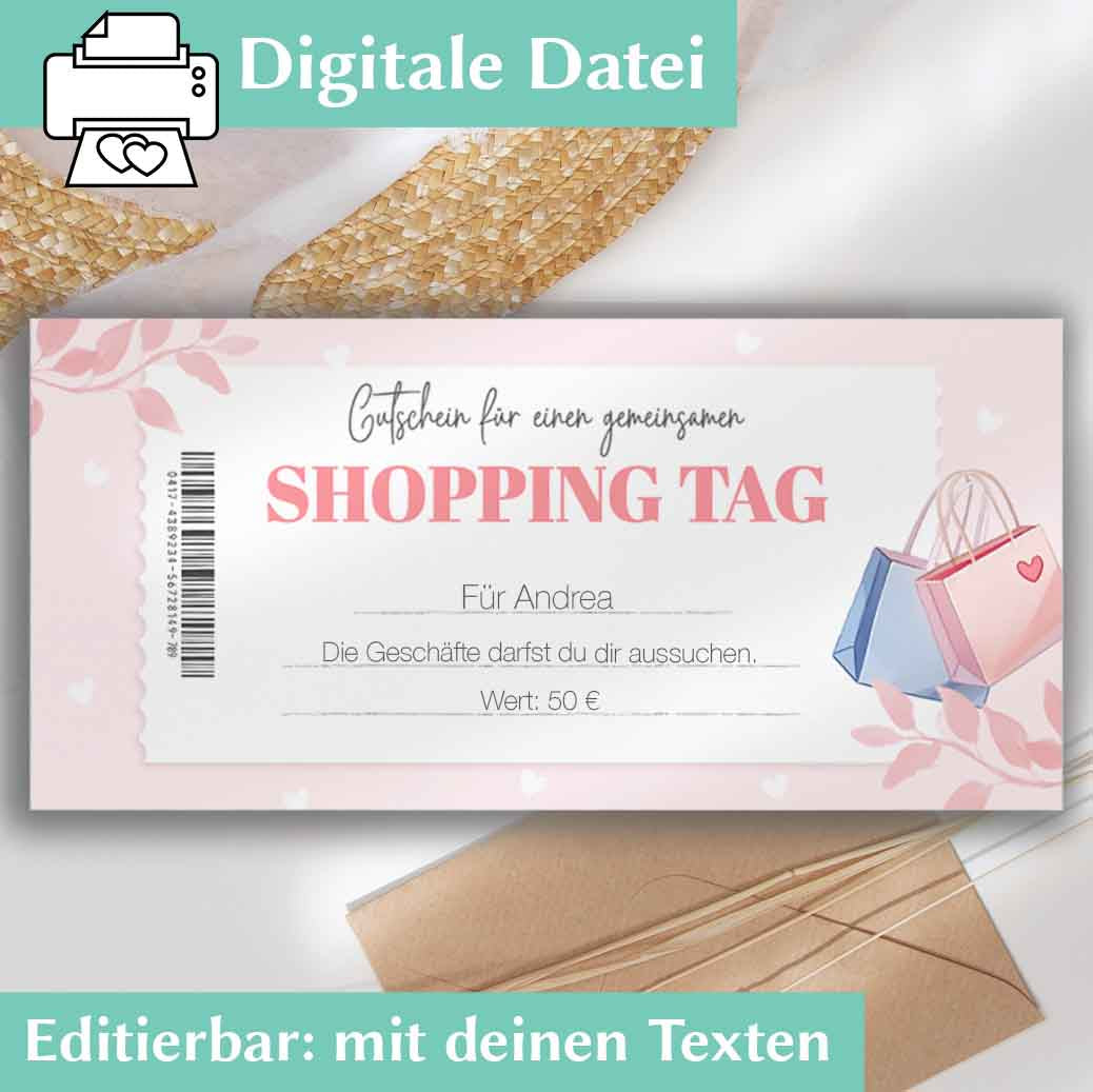 Gutschein Shopping Tag Herzensprojekt Manufaktur
