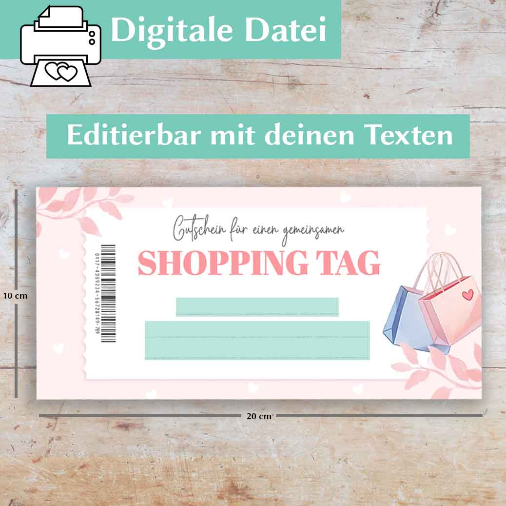 Gutschein Shopping Tag Herzensprojekt Manufaktur