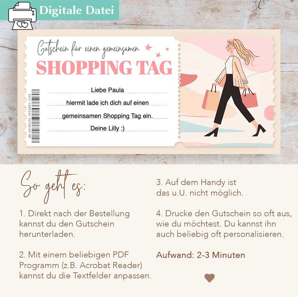 Shopping Tag Gutschein Herzensprojekt Manufaktur