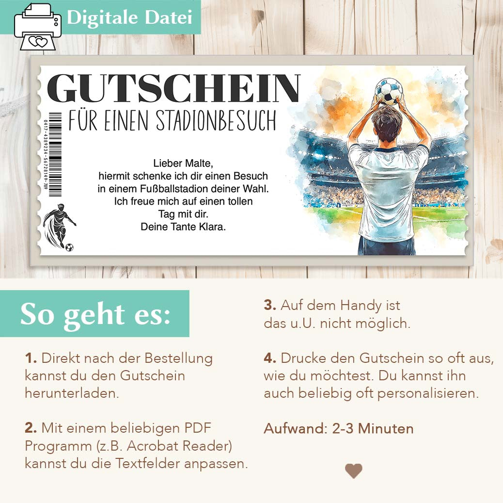 Stadionbesuch Gutschein Herzensprojekt Manufaktur