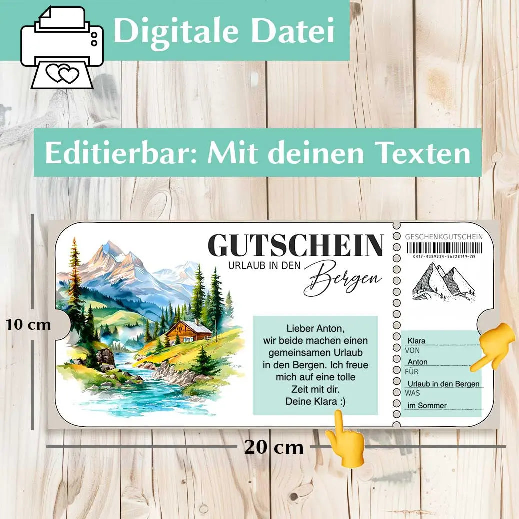 Urlaub Berge Gutschein Herzensprojekt Manufaktur
