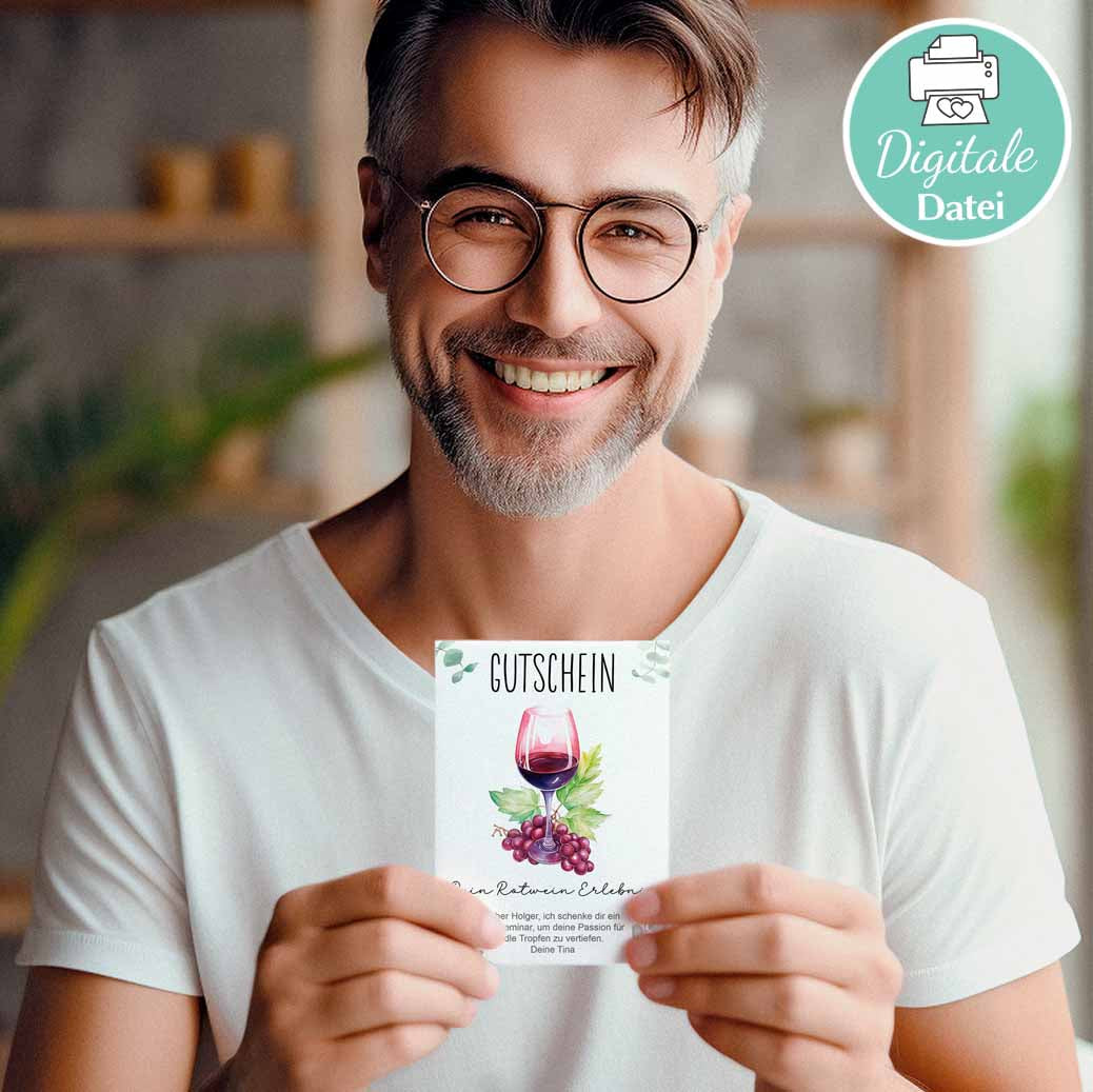 Gutscheinvorlage Rotwein Herzensprojekt Manufaktur