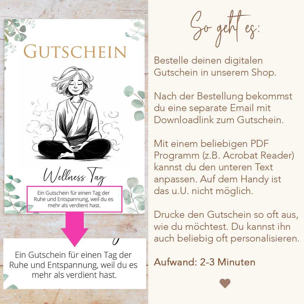 Wellness Gutschein Vorlage Herzensprojekt Manufaktur