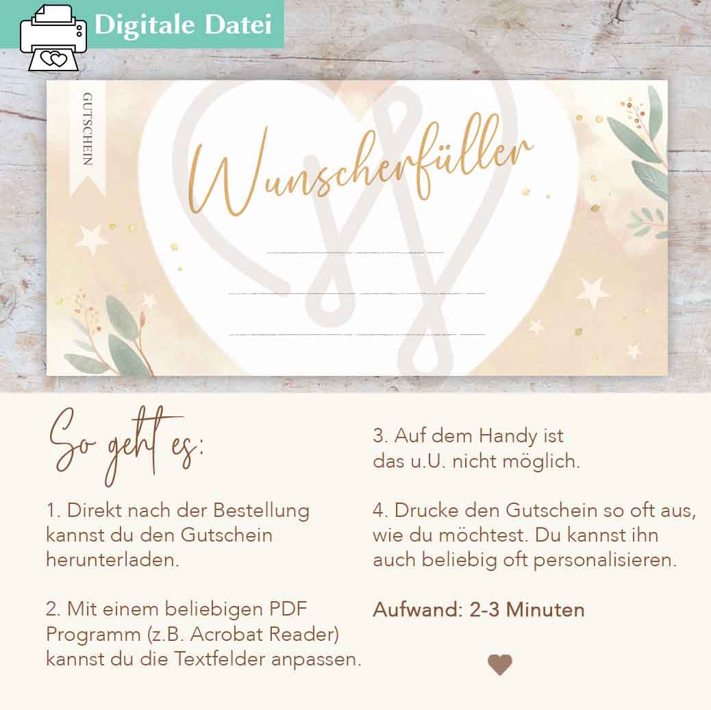 Wunscherfüller Gutschein Herzensprojekt Manufaktur