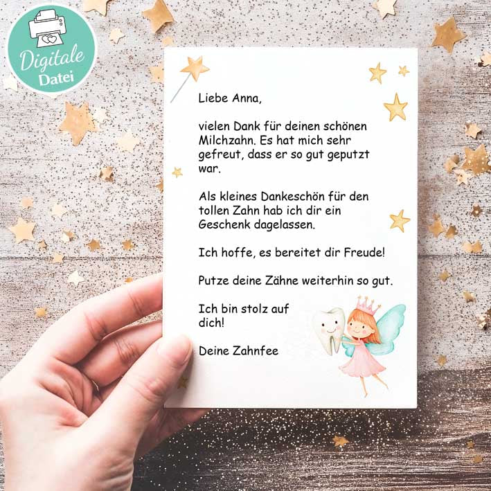 Zahnfee Brief Vorlage Herzensprojekt Manufaktur