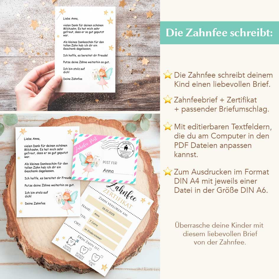 Zahnfee Brief Vorlage Herzensprojekt Manufaktur